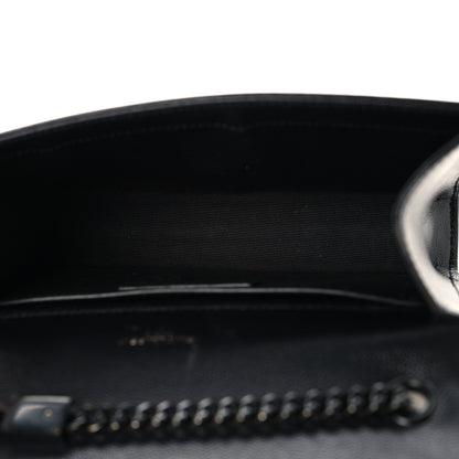 Saint Laurent Grain De Poudre Small Monogram Monochrome Kate Satchel Black 5 of 9