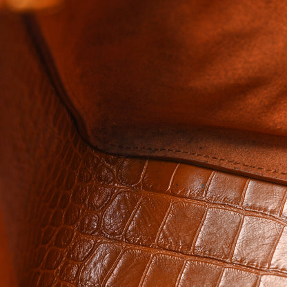 Balenciaga Extra Supple Calfskin Crocodile Embossed Small Tool 2.0 North-South Tote Camel 14 of 20