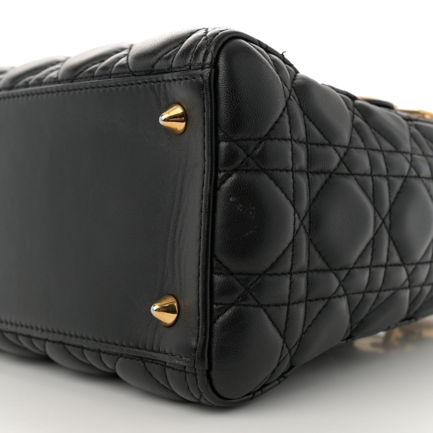 Christian Dior Lambskin Cannage Medium Lady Dior Black 10 of 12