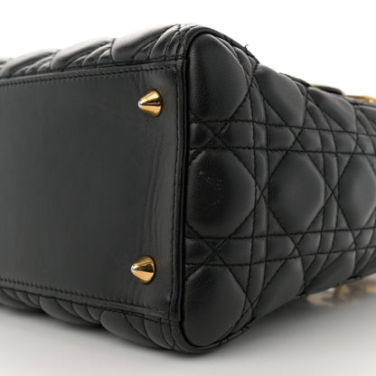 Christian Dior Lambskin Cannage Medium Lady Dior Black 10 of 12