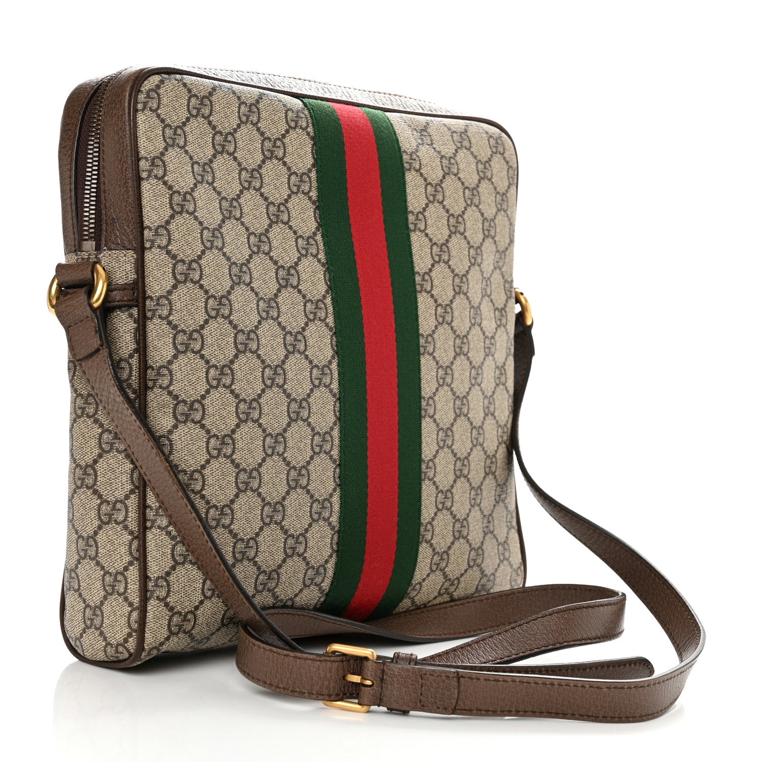 Gucci GG Supreme Monogram Web Medium Ophidia Messenger Bag Brown 3 of 10