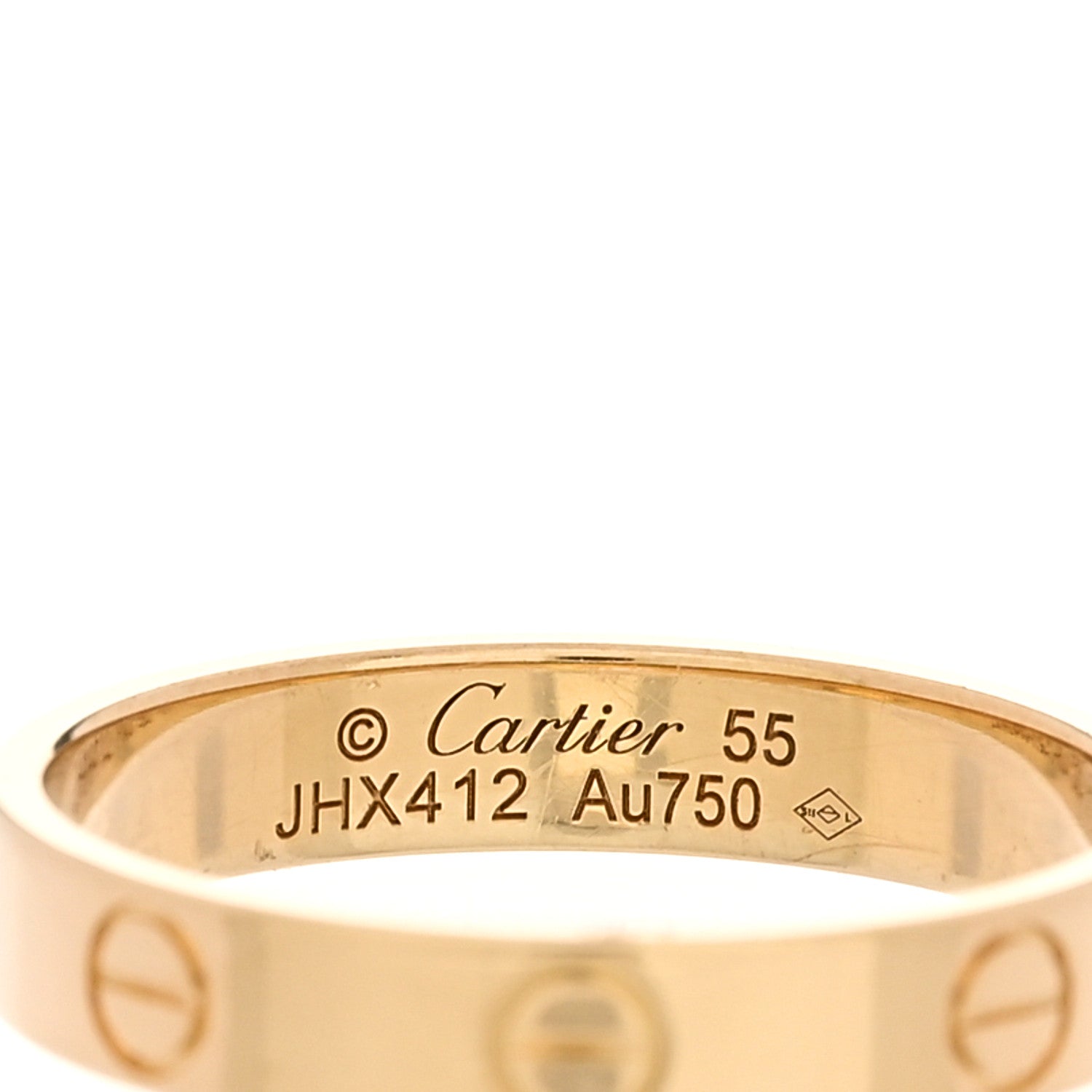 Cartier 18K Yellow Gold 3.5mm LOVE Wedding Band Ring 55 7.25 4 of 5