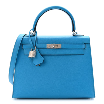 Hermes Epsom Kelly Sellier 25 Bleu Frida 1 of 11