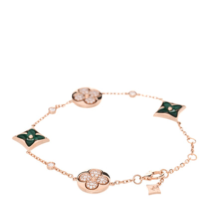 Louis Vuitton 18K Pink Gold Diamond Malachite Color Blossom BB Star and Sun Multi-Motif Bracelet 2 of 4