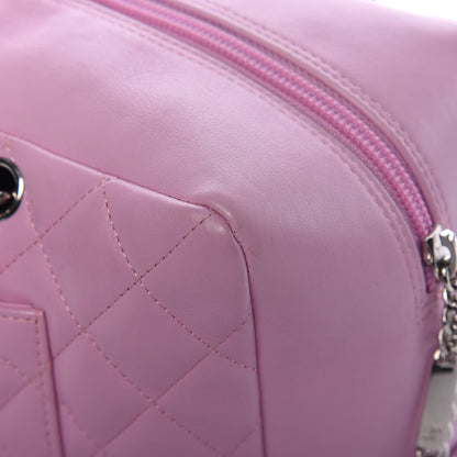 Chanel Calfskin Quilted Large Cambon Bowler Pink Black 19 of 21