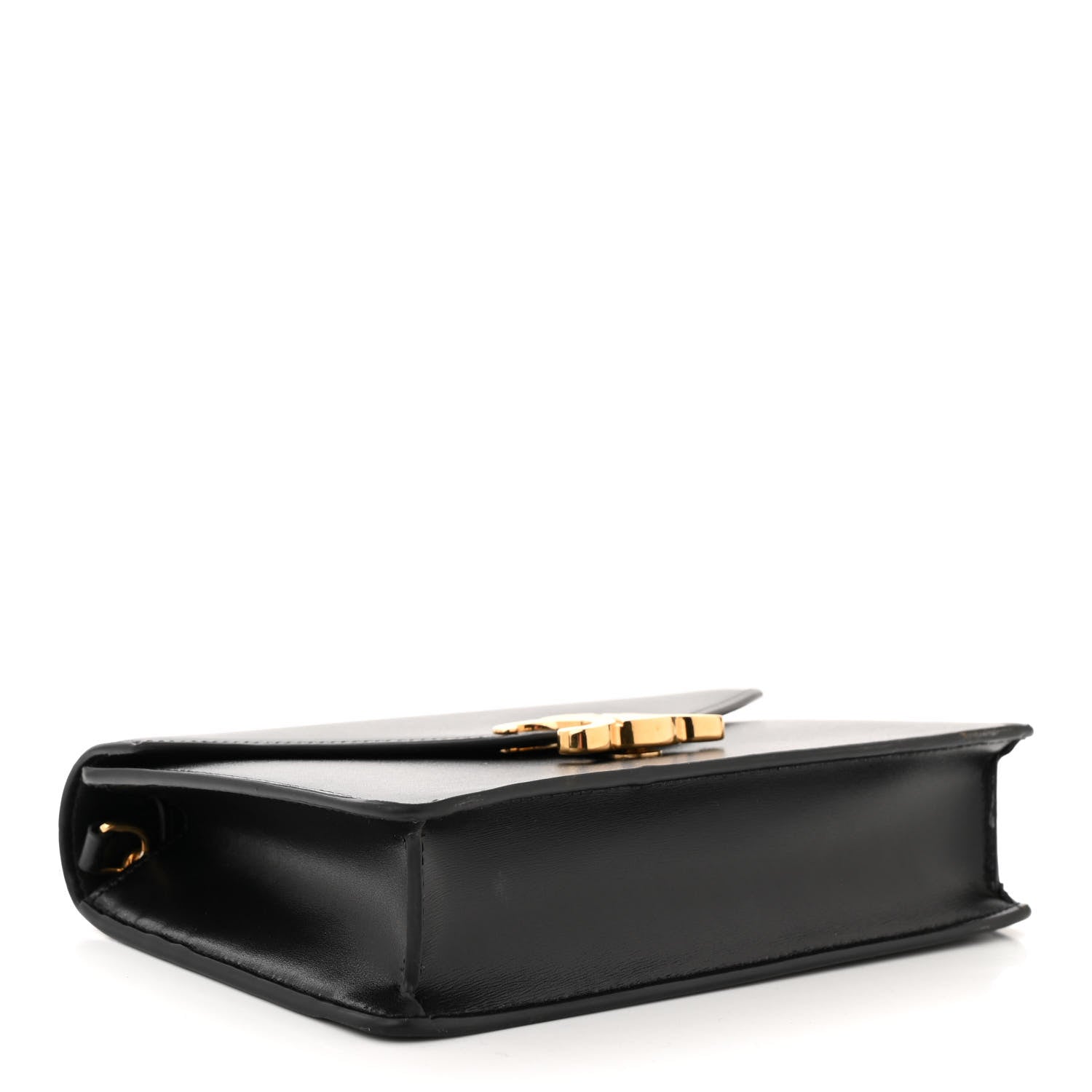 Celine Shiny Calfskin Triomphe Margo Wallet on Chain Black 4 of 10