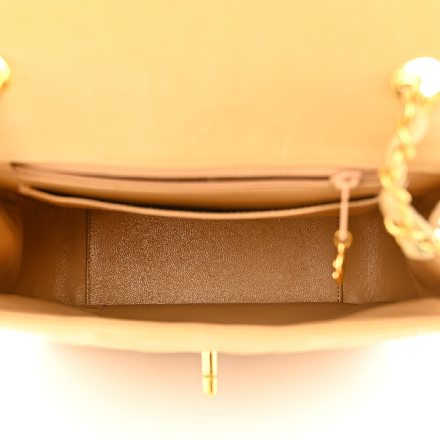 Chanel Lambskin Quilted Flap Shoulder Bag Beige 5 of 16