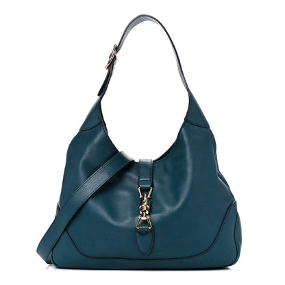 Gucci Calfskin Medium New Jackie Shoulder Bag Teal 1 of 25