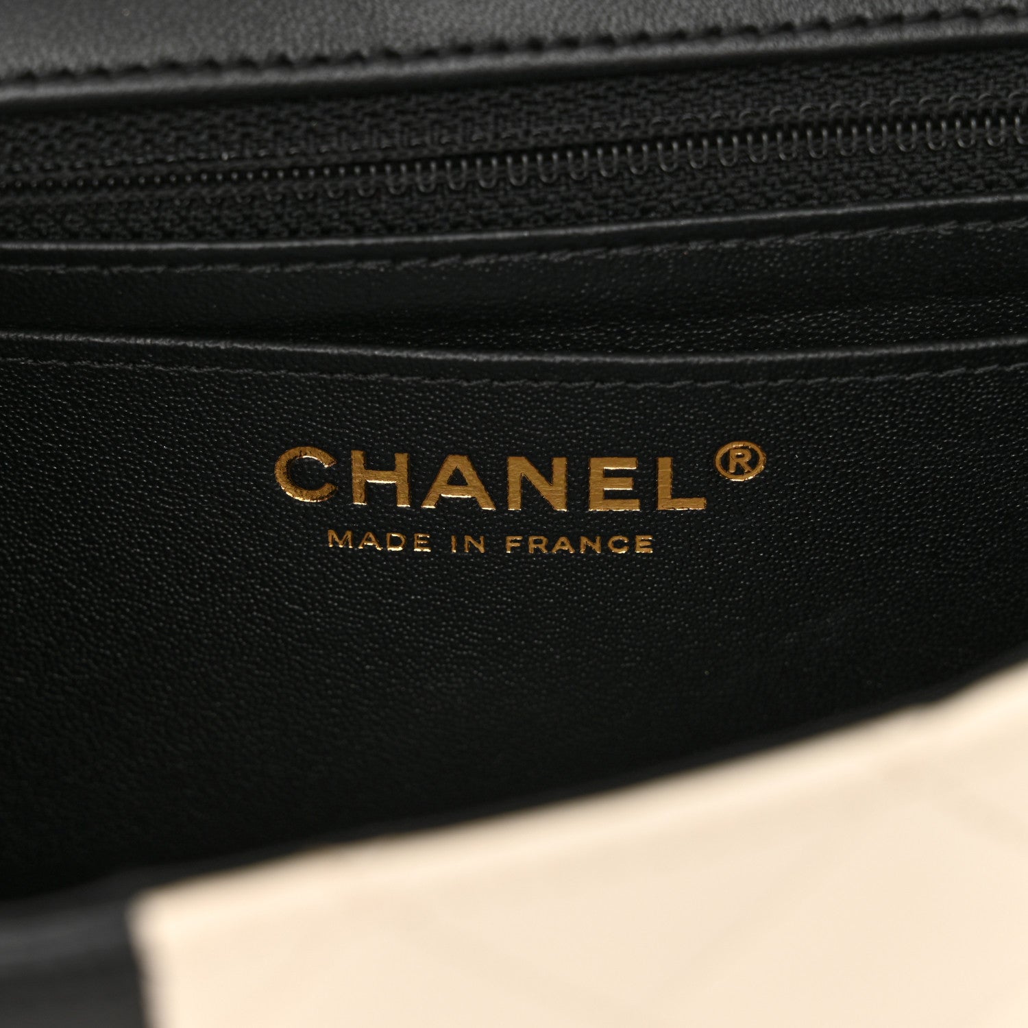 Chanel Lambskin Quilted Mini Rectangular Flap Black White 6 of 11