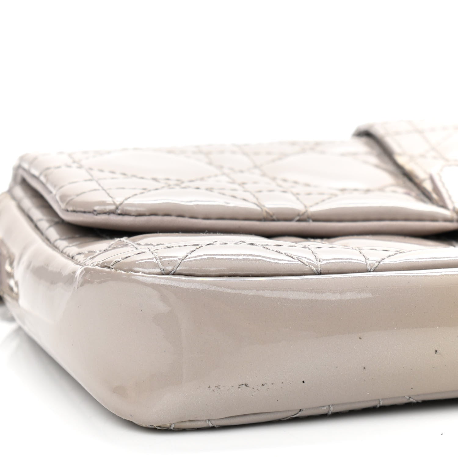 Christian Dior Patent Cannage New Lock Pouch Grey 9 of 11