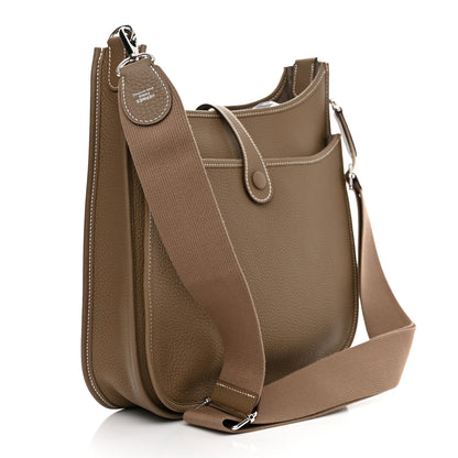 Hermes Taurillon Clemence Evelyne III PM Etoupe 3 of 11