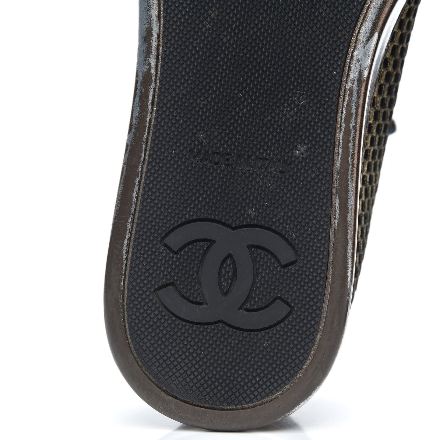 Fabric Mesh Lambskin Low Top Sneakers 38 Gold Black