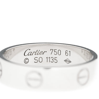 Cartier 18K White Gold 5.5mm LOVE Ring 61 9.5 4 of 6