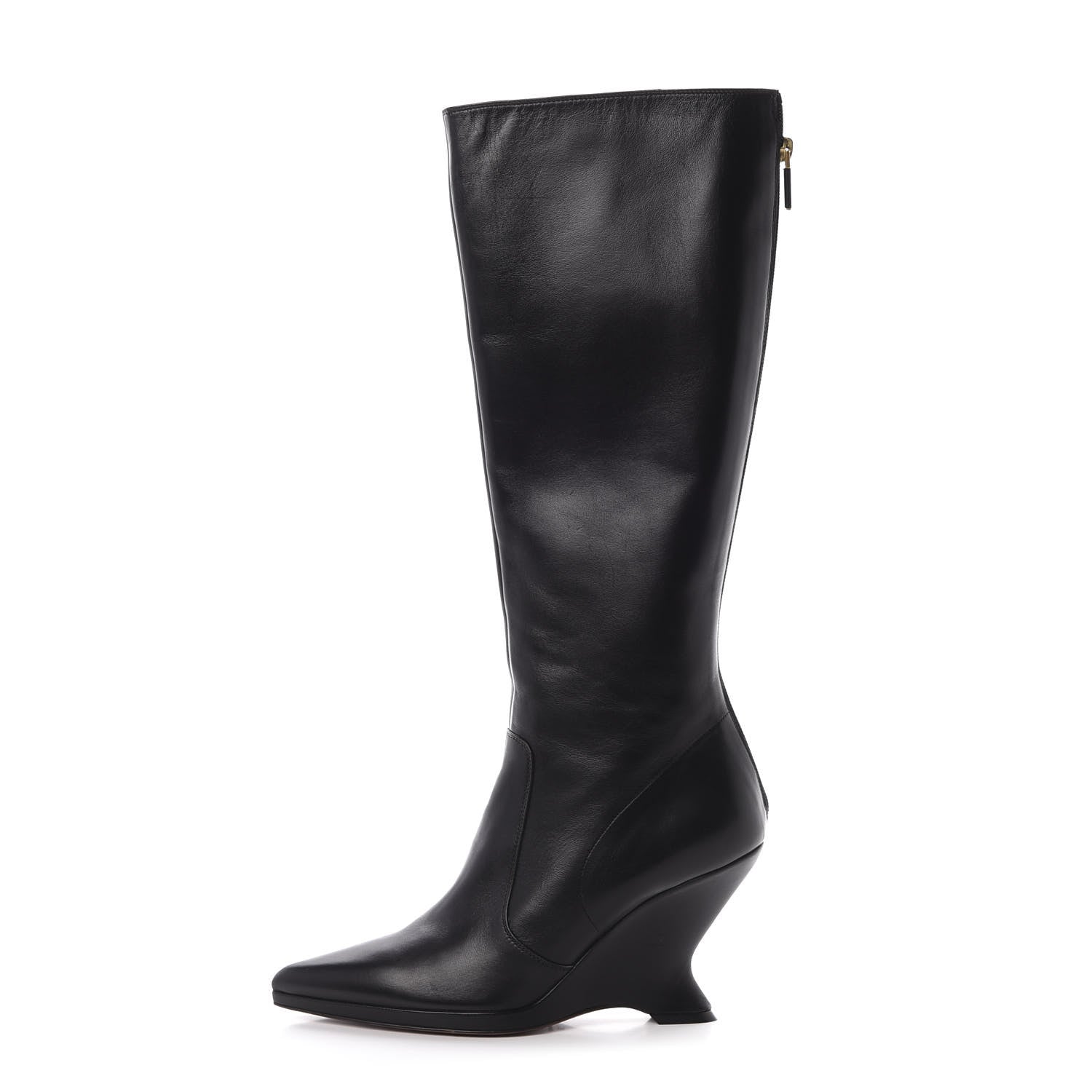 Christian Dior Nappa Dioretre Knee High Boots 39 Black 1 of 11