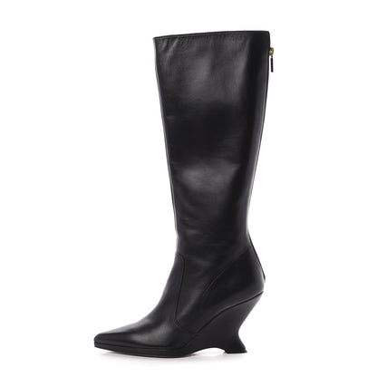 Christian Dior Nappa Dioretre Knee High Boots 39 Black 1 of 11