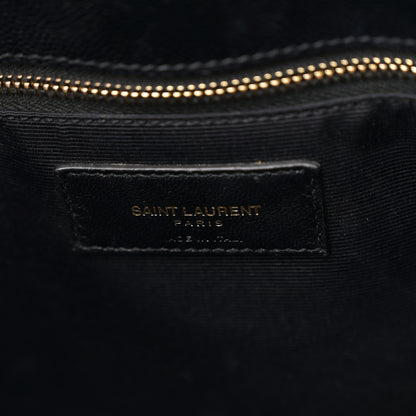 Saint Laurent Grain De Poudre Matelasse Chevron Monogram Shopping Bag Black 7 of 12
