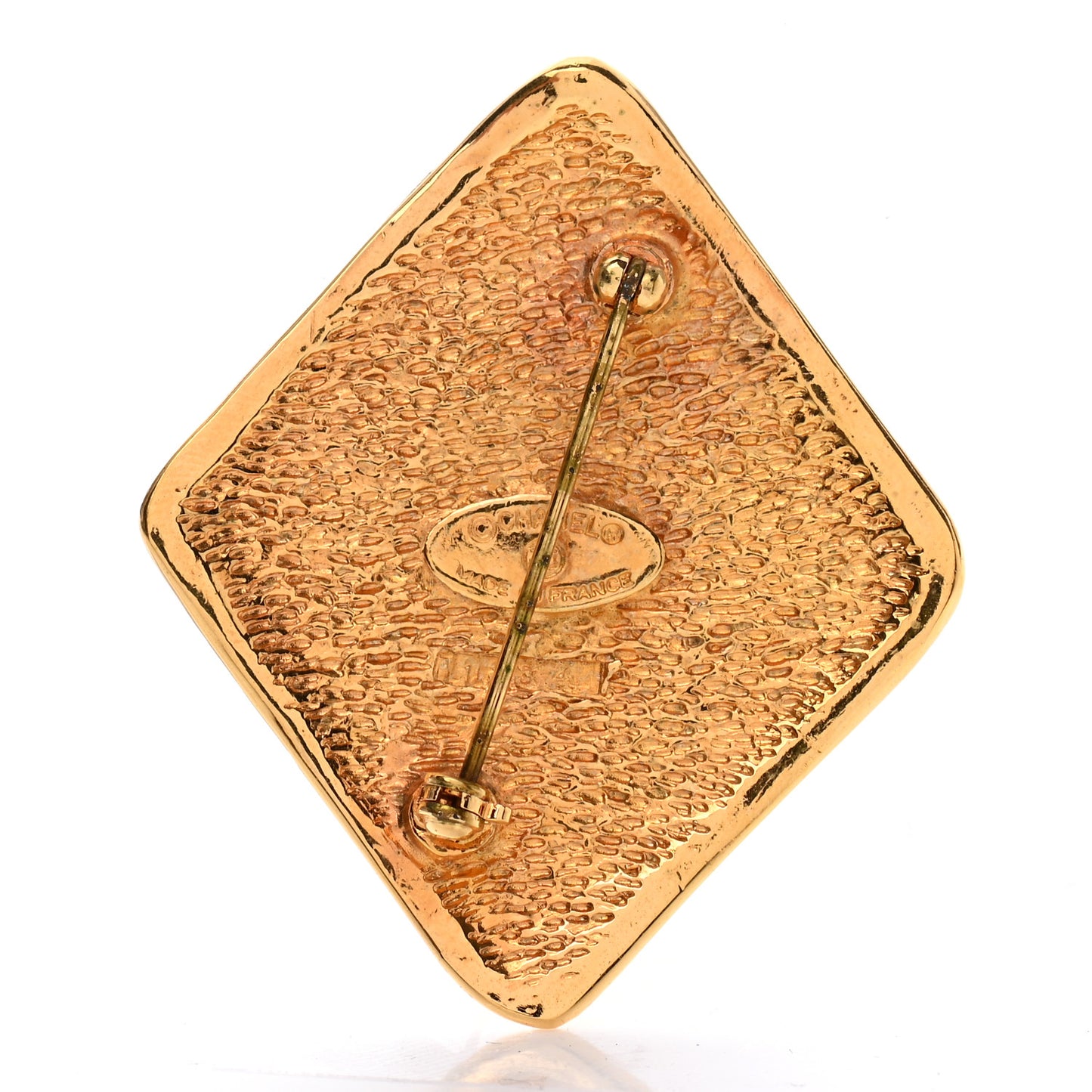 Metal CC Brooch Gold
