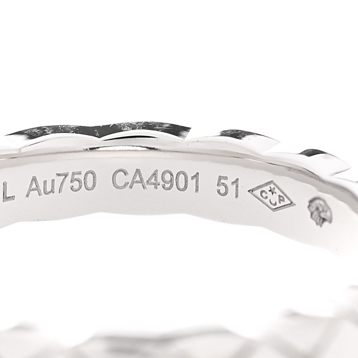 Chanel 18K White Gold Mini Coco Crush Ring 50 5.5 5 of 7