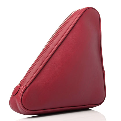 Balenciaga Shiny Day Calfskin M Triangle Pouch Rouge Grenat 2 of 4