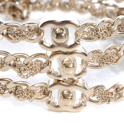 Chanel Chain Bangle Set of 3 Light Gold Medium 3 of 6