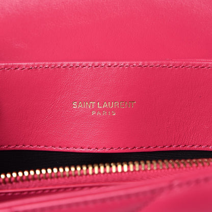 Saint Laurent Calfskin Y Quilted Monogram Small Loulou Chain Satchel Fresh Fuchsia 6 of 10