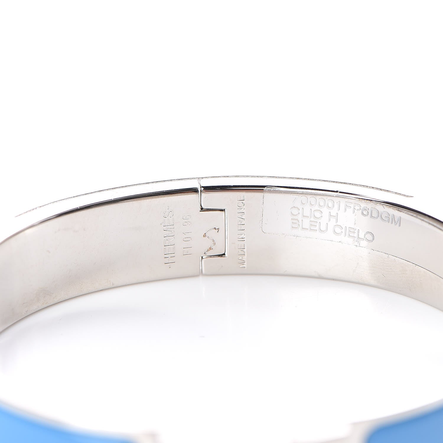 Hermes Enamel Narrow Clic Clac H Bracelet GM Bleu Cielo 5 of 5