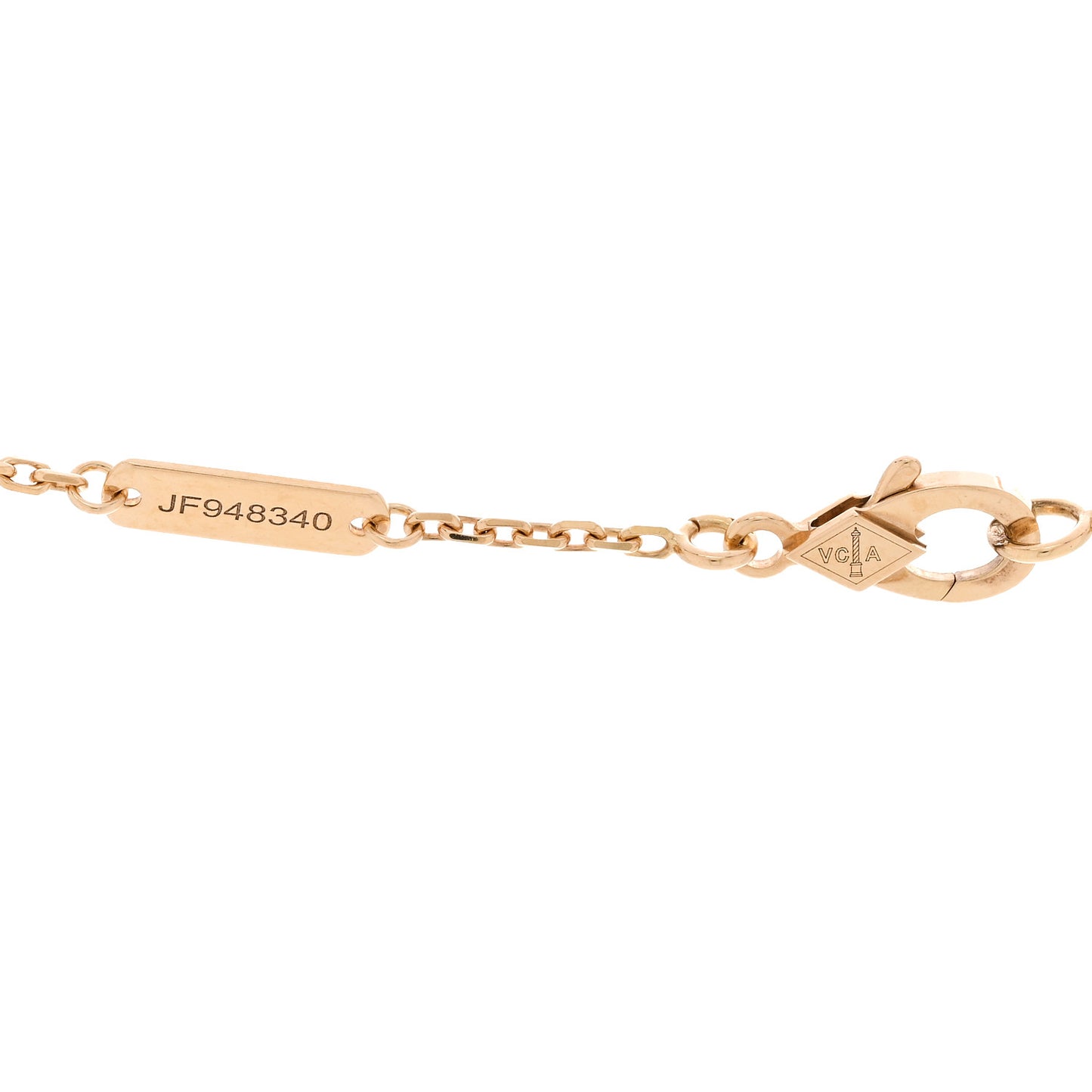 18K Yellow Gold Guilloche Vintage Alhambra Pendant Necklace