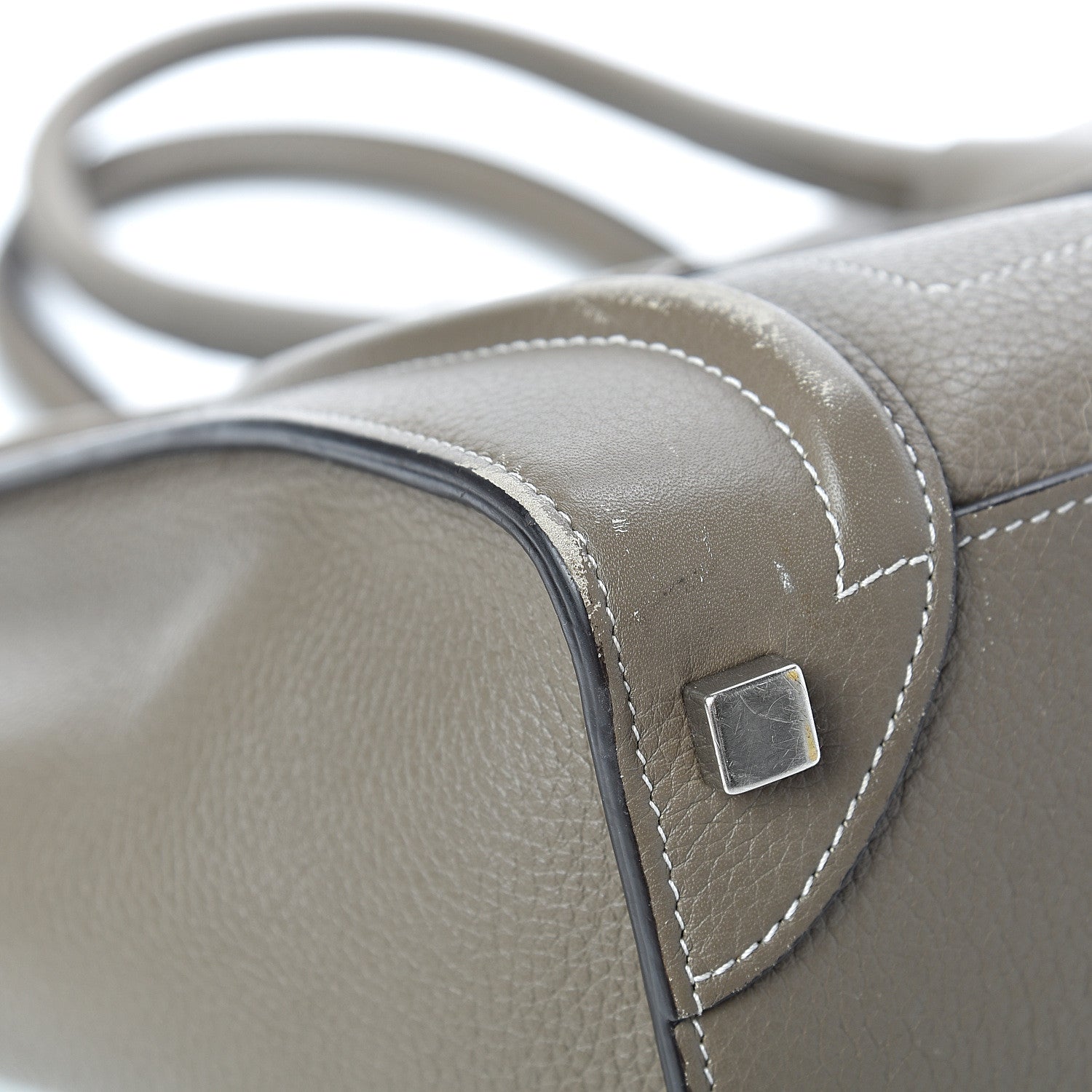 Celine Drummed Calfskin Micro Luggage Souris 9 of 25