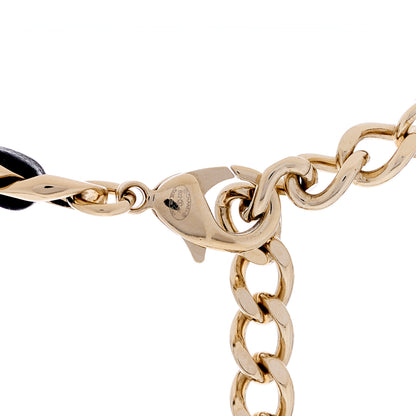 Chanel Metal Lambskin CC Square Choker Gold Black White 3 of 3