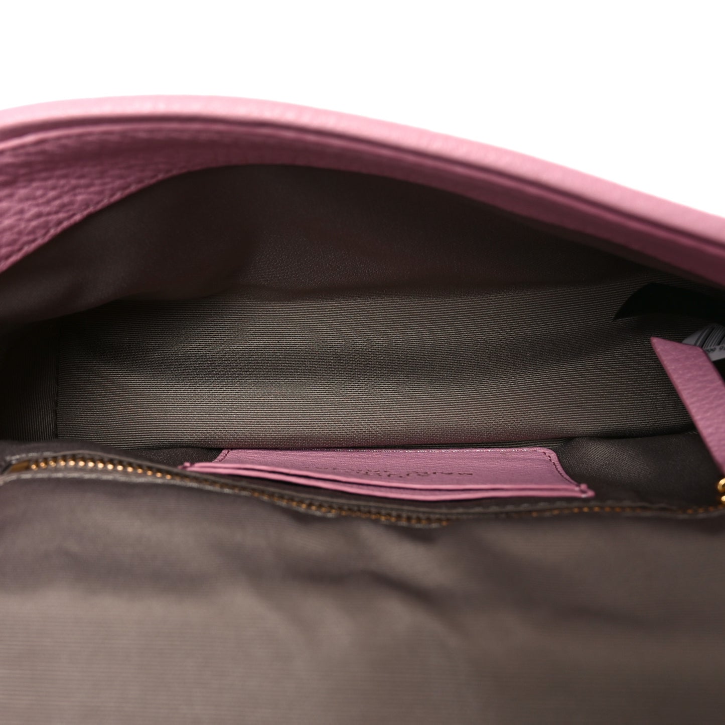 Grained Calfskin Quilted Double Stitched Small The Status Shoulder Bag Pink