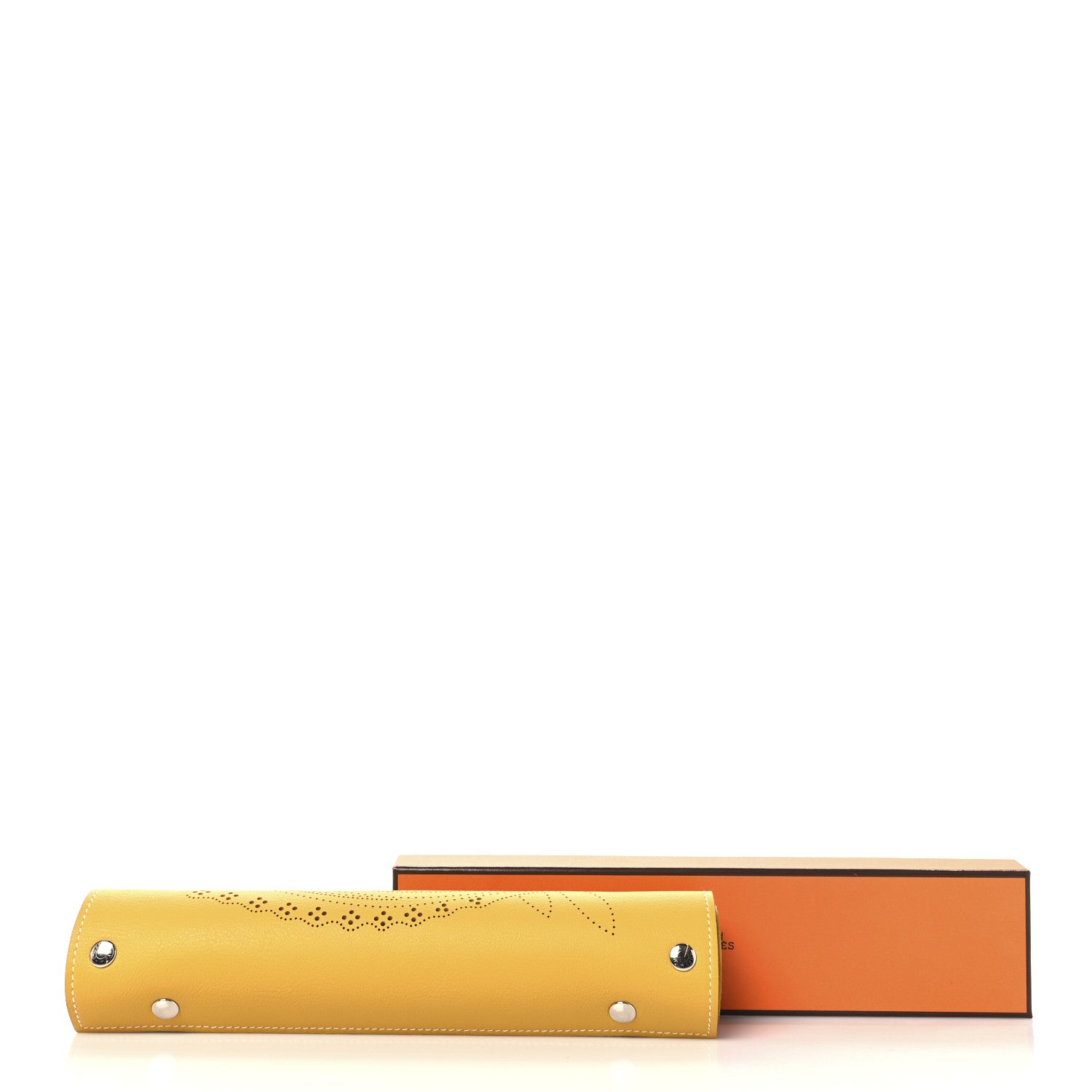 Hermes Taurillon Clemence Mises et Relances Robe Du Soire Change Tray Jaune Ivoire 7 of 7