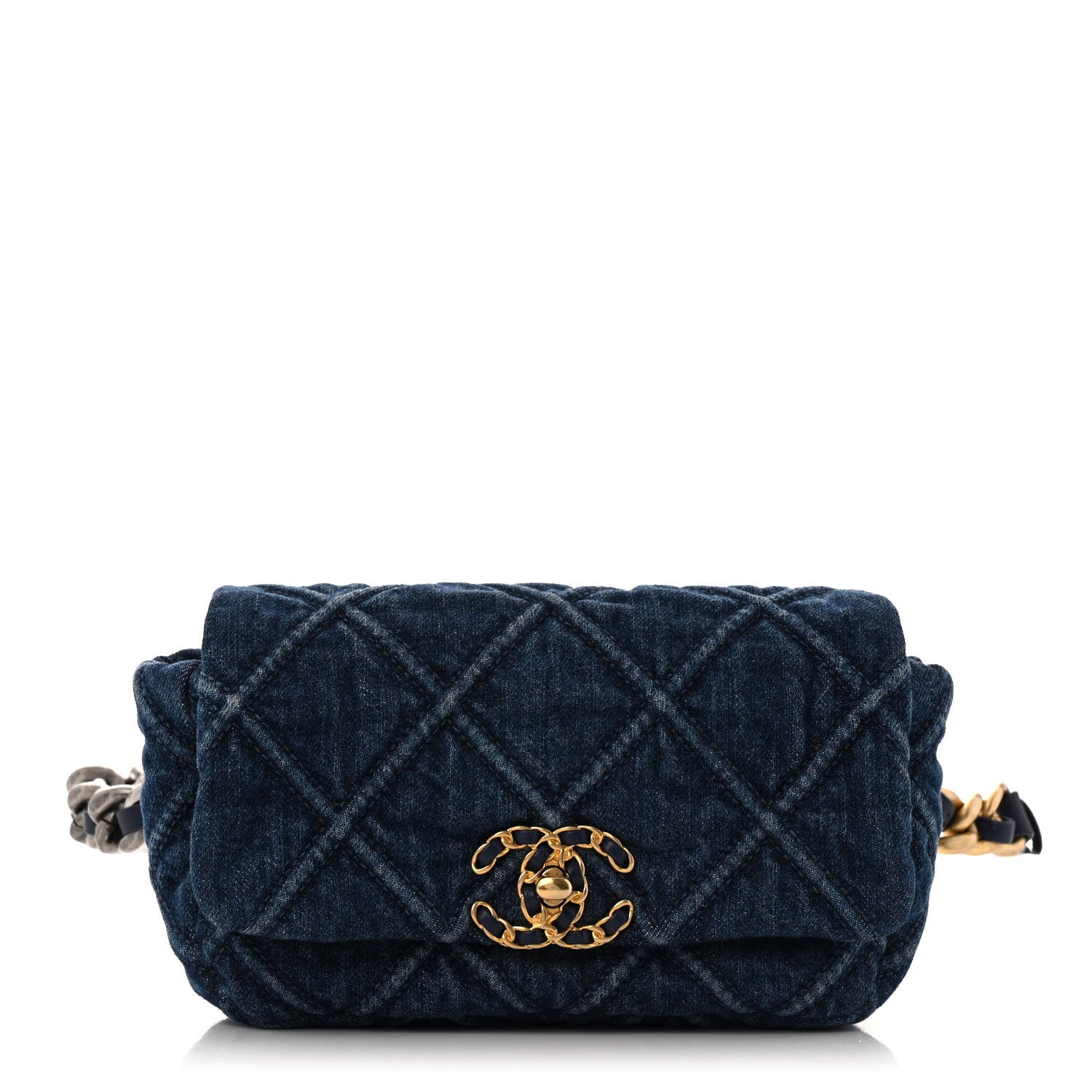 Chanel Denim Quilted Chanel 19 Waist Bag Blue 1 of 16