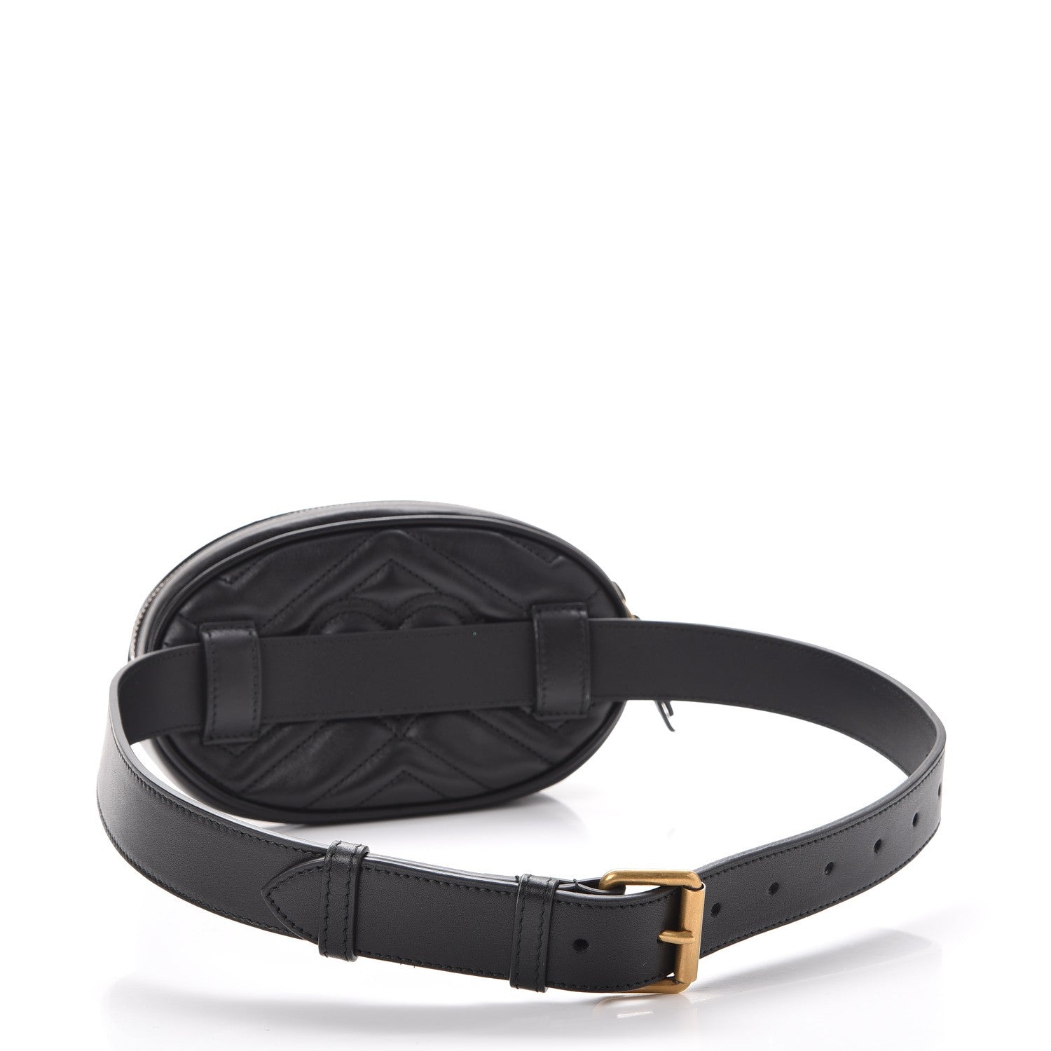 Gucci Calfskin Matelasse GG Marmont Belt Bag 75 30 Black 4 of 9