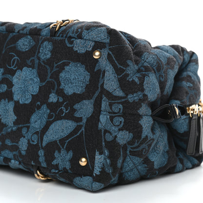 Chanel Denim Printed Destination Chenonceau Shoulder Bag Blue Black 8 of 8