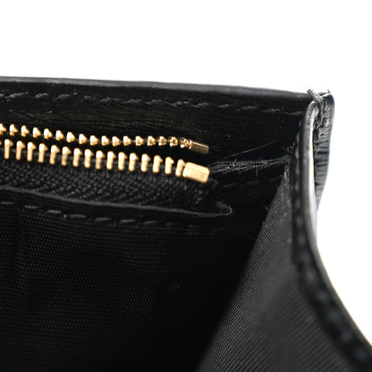 Gucci Textured Calfskin Script Logo Wallet On Chain Black 9 of 10