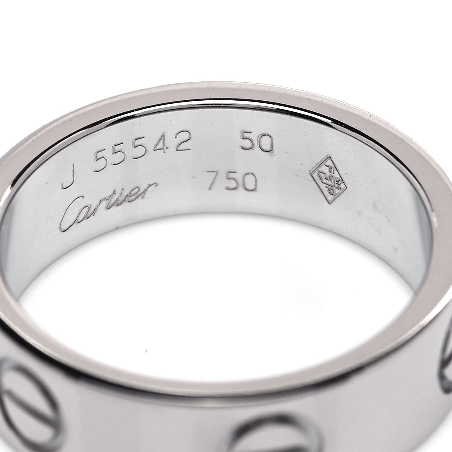 Cartier 18K White Gold 5.5mm LOVE Ring 50 5.25 4 of 5