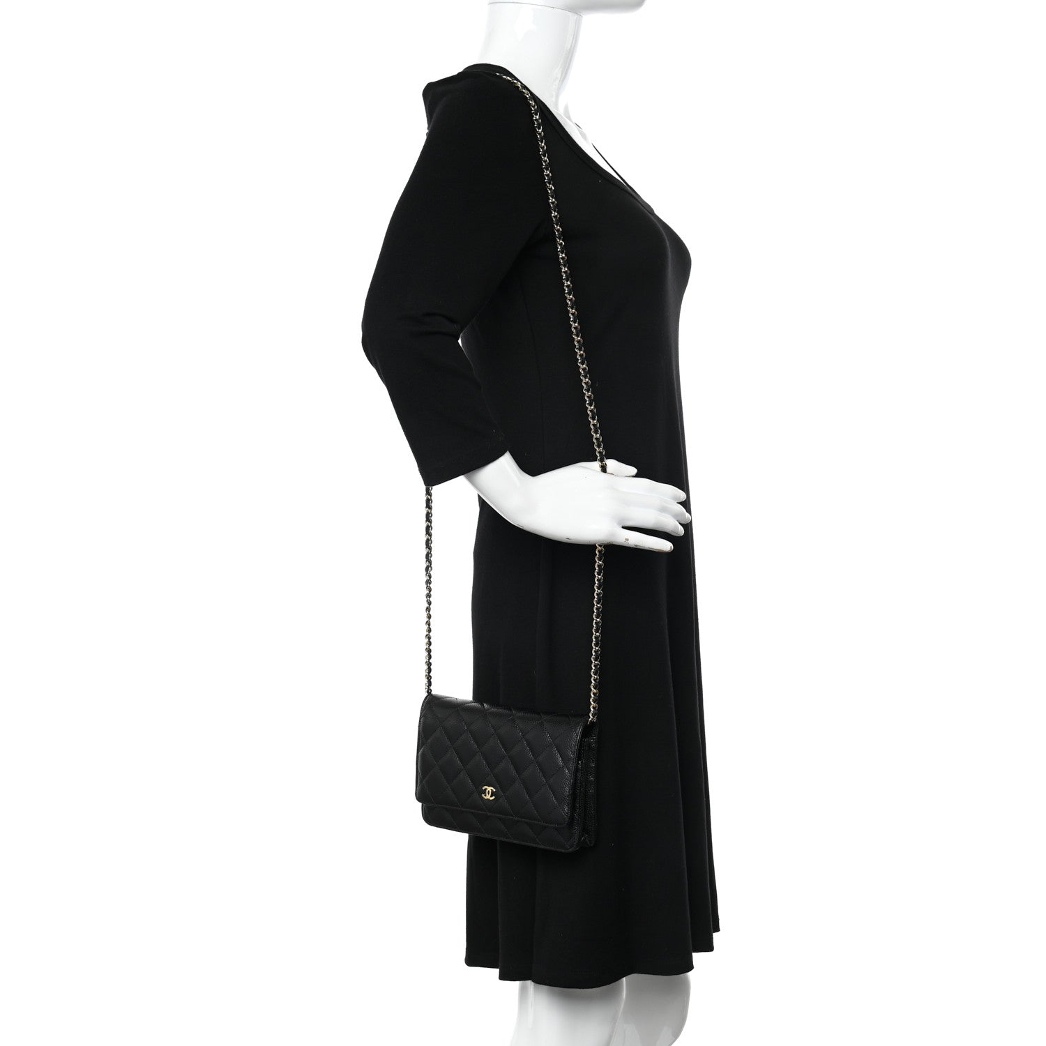 Chanel Caviar Quilted Wallet on Chain WOC Black 2 of 11