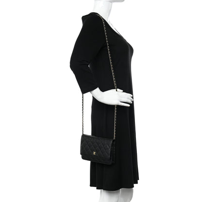 Chanel Caviar Quilted Wallet on Chain WOC Black 2 of 11