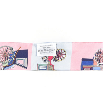 Hermes Silk Les Voitures Exquises Twilly Bleu Rose Vert 4 of 4