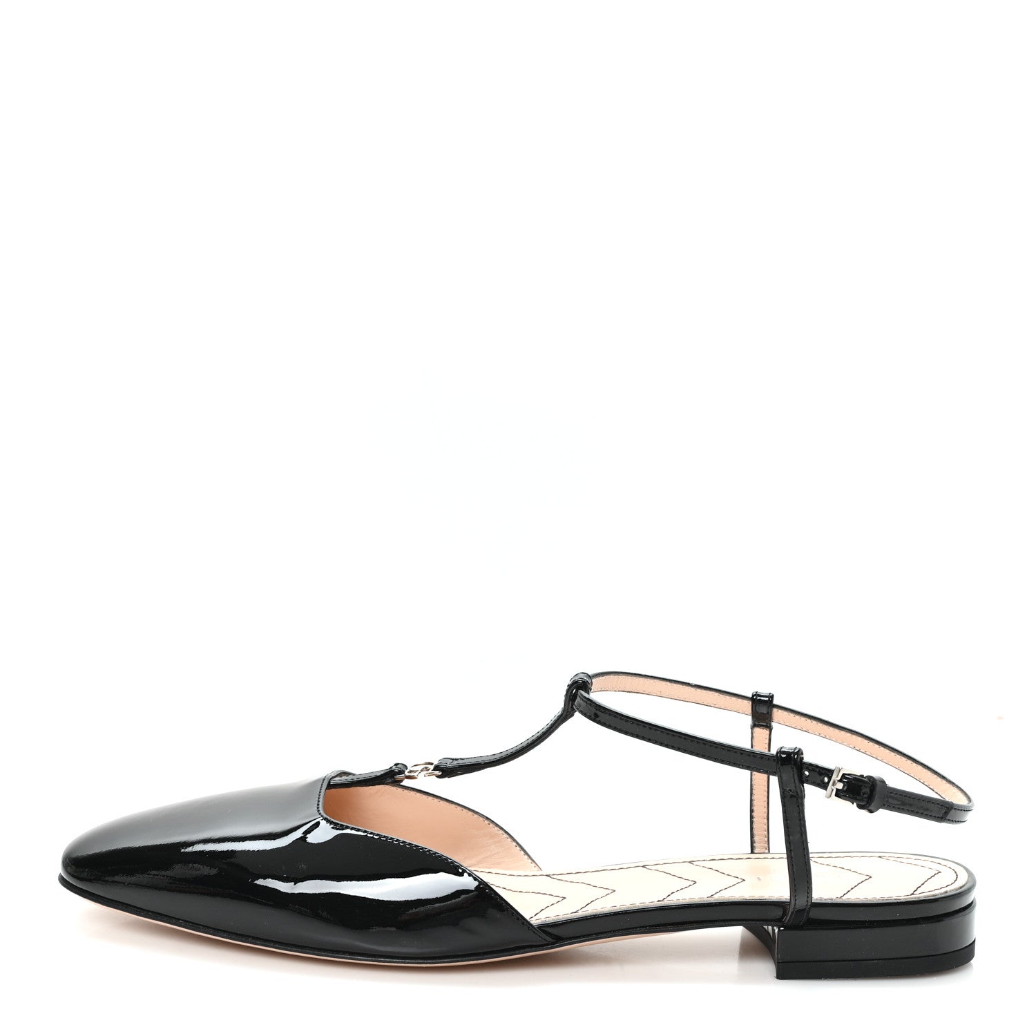 Gucci Vernice Crystal Double G Ballet Flat 40 Black 1 of 8