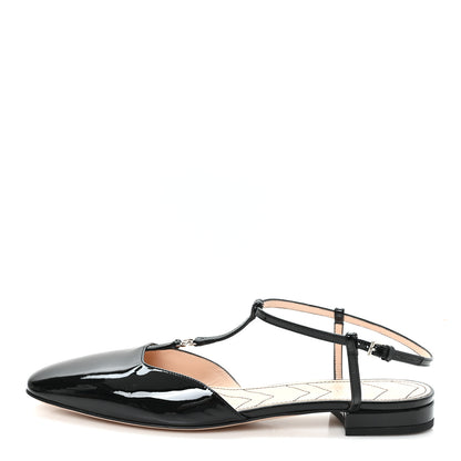 Gucci Vernice Crystal Double G Ballet Flat 40 Black 1 of 8