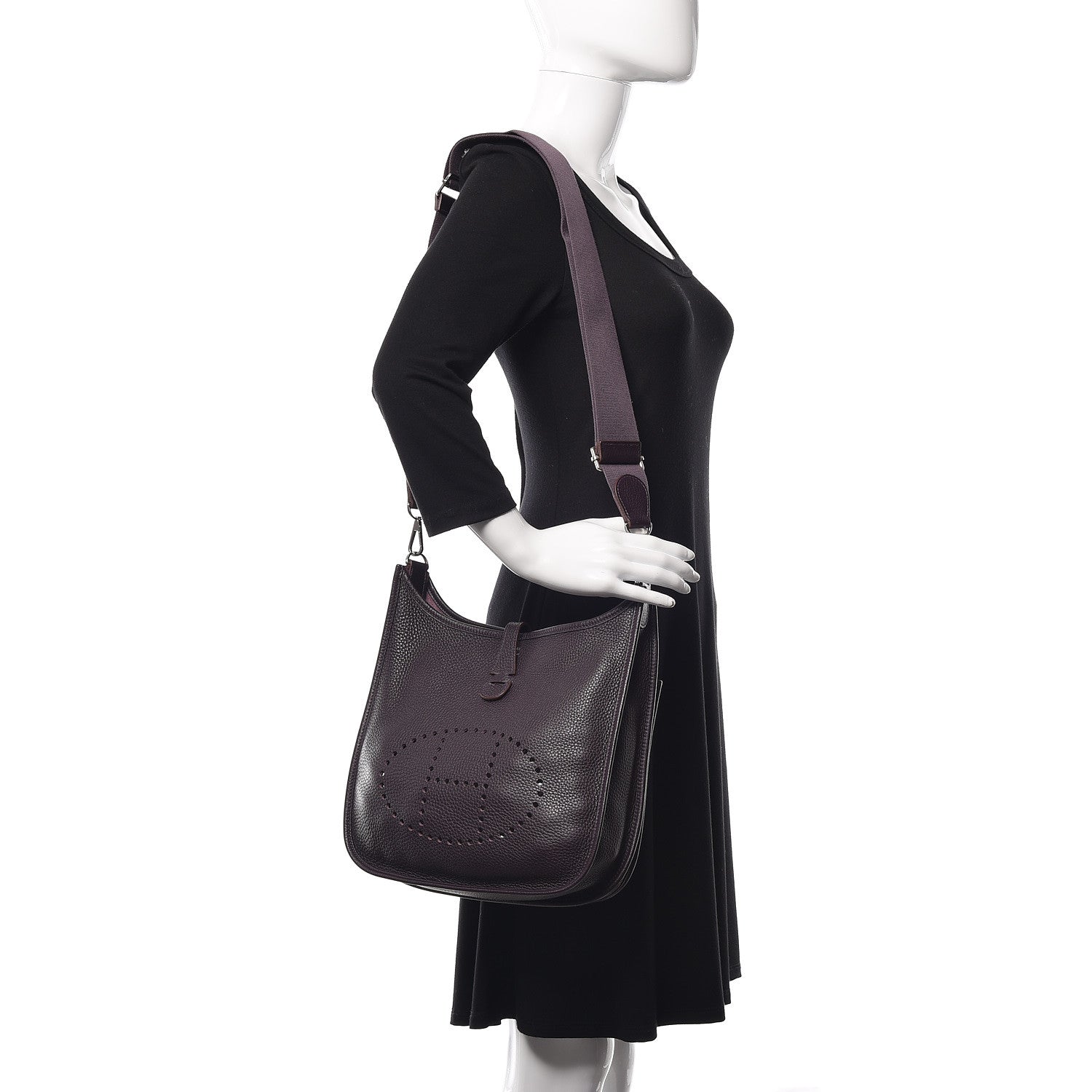 Hermes Taurillon Clemence Evelyne III PM Raisin 2 of 10