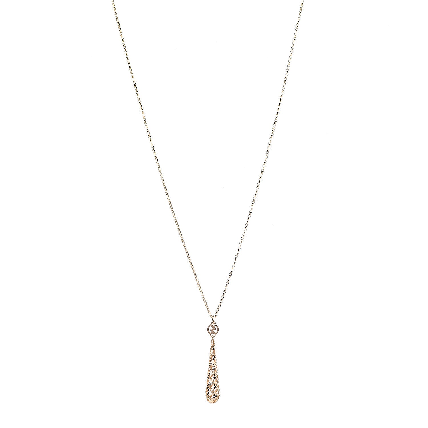 Gucci 18K Yellow Gold Diamantissima Pendant Necklace 1 of 7