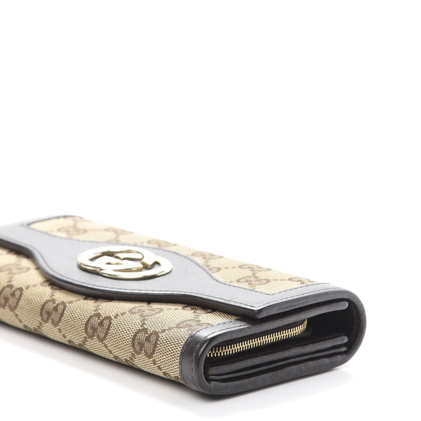 Monogram Margaux Calfskin Sukey Continental Wallet Beige Ebony Cocoa
