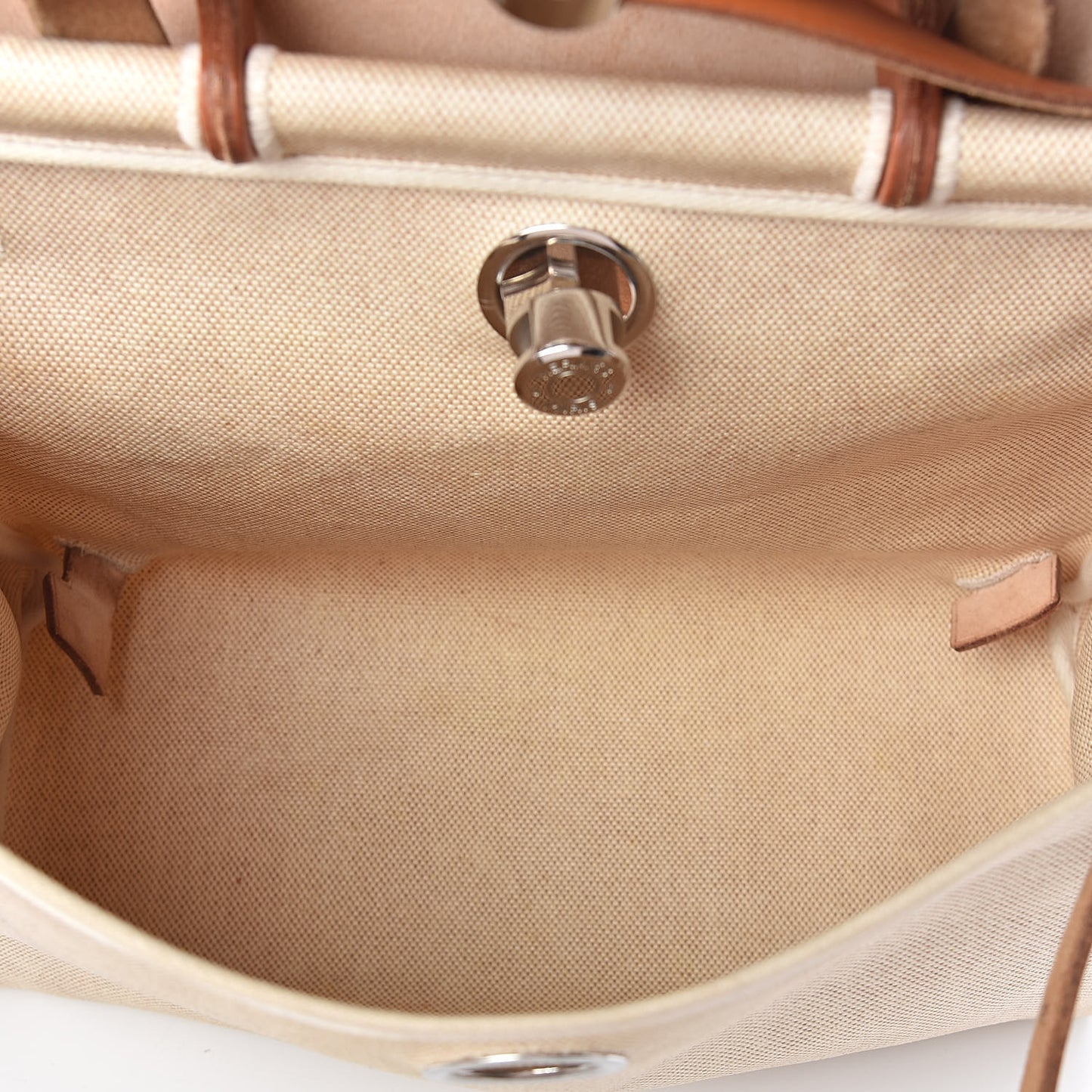 Toile Vache Calfskin Herbag 30 PM Backpack Natural