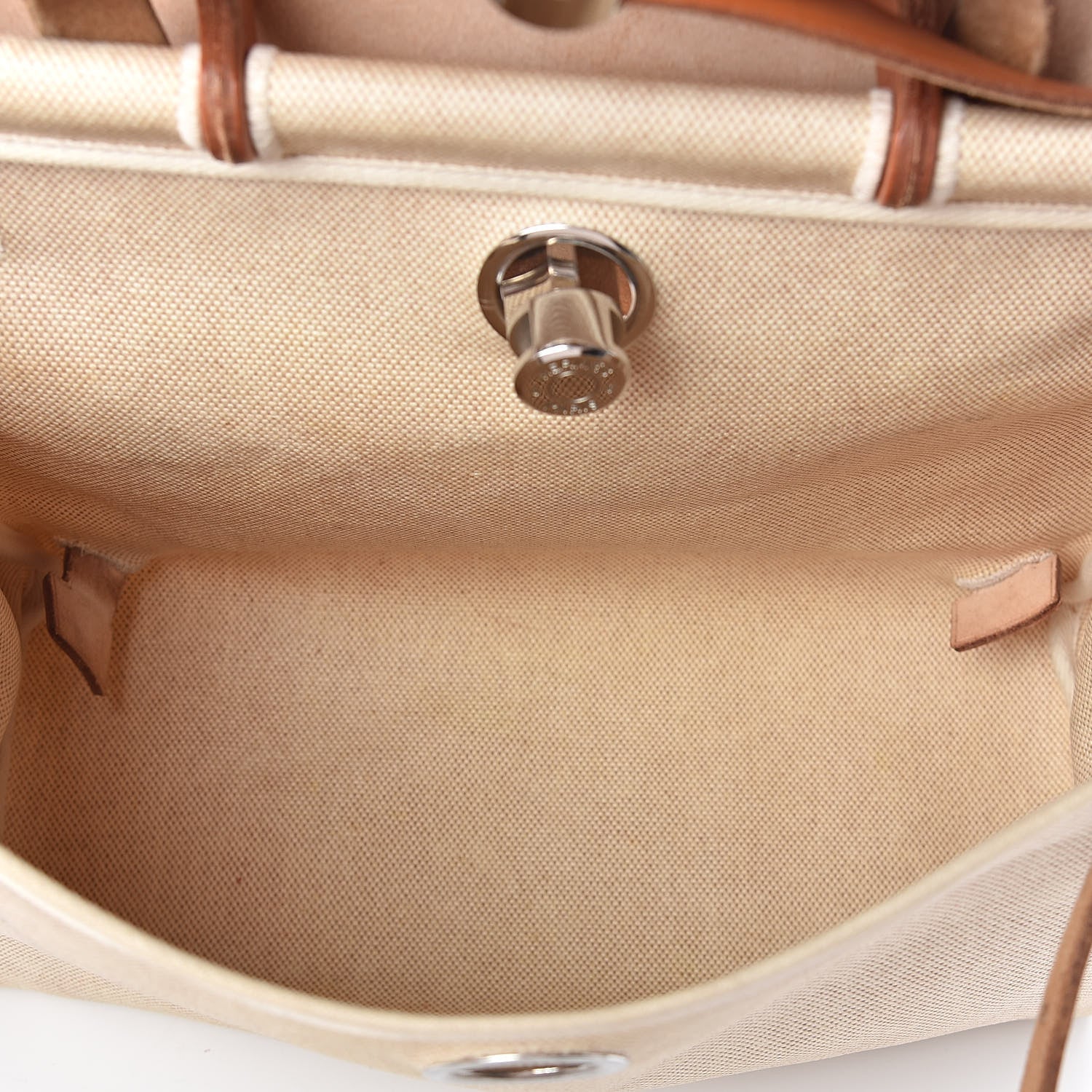 Hermes Toile Vache Calfskin Herbag 30 PM Backpack Natural 6 of 13