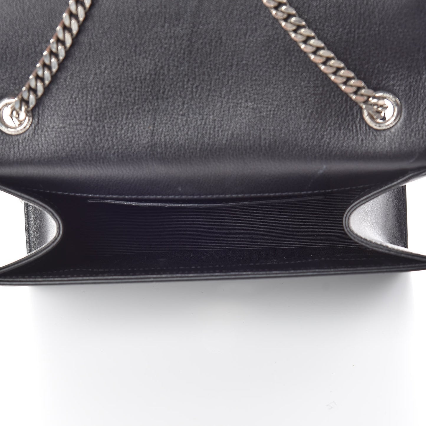 Calfskin Fringe Small Monogram Satchel Black