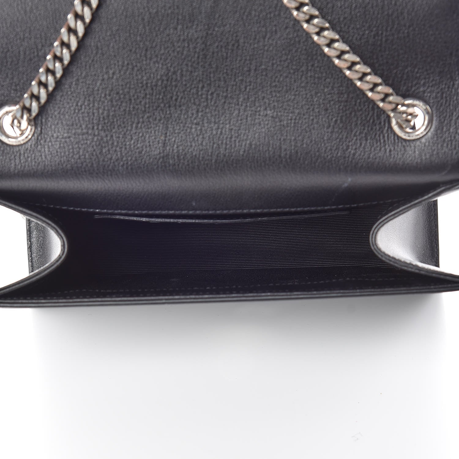Saint Laurent Calfskin Fringe Small Monogram Satchel Black 5 of 12
