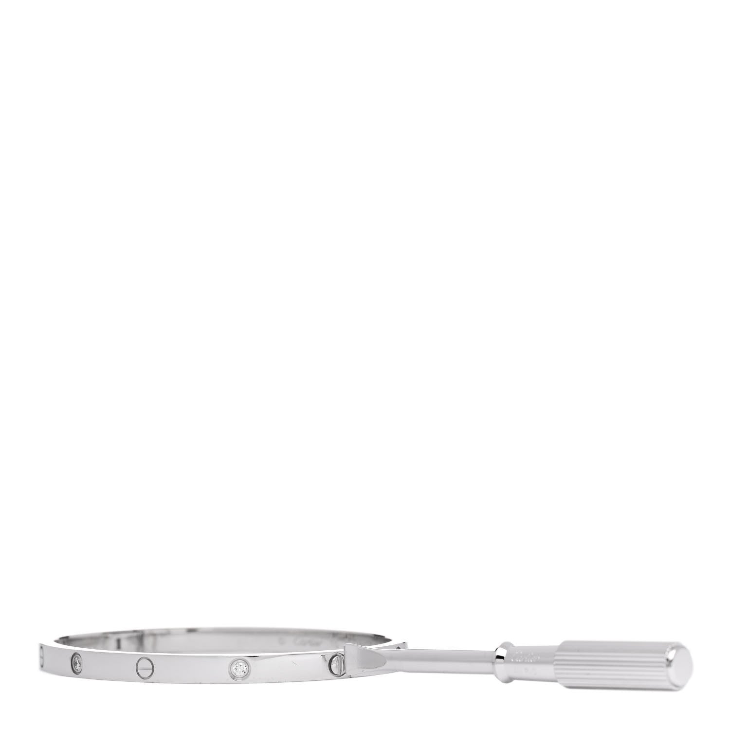 Cartier 18K White Gold 6 Diamond Small LOVE Bracelet 15 3 of 9
