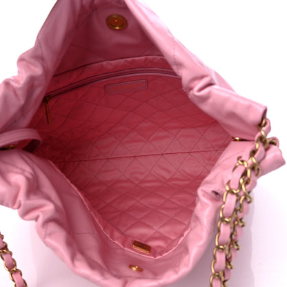Chanel Shiny Calfskin Quilted Small Chanel 22 Pink 6 of 10